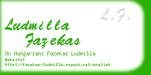 ludmilla fazekas business card